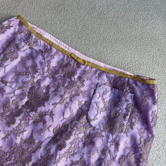 Rare Y2K Deadstock Tracy Reese Purple Lace Mini Skirt nwt fairy | size 6 - Picture 2 of 4